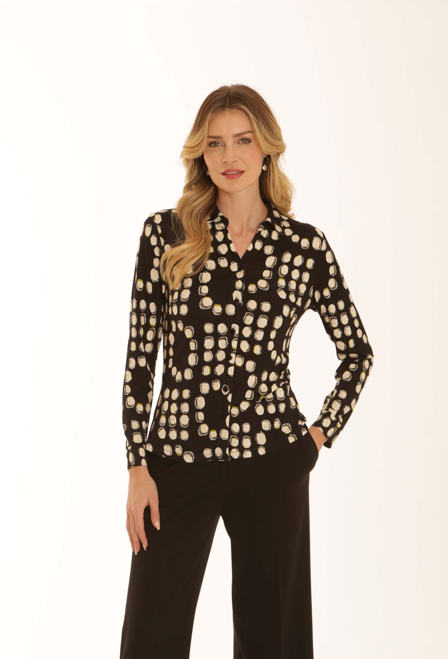 Sally Spot Jersey Shirt by Pomodoro