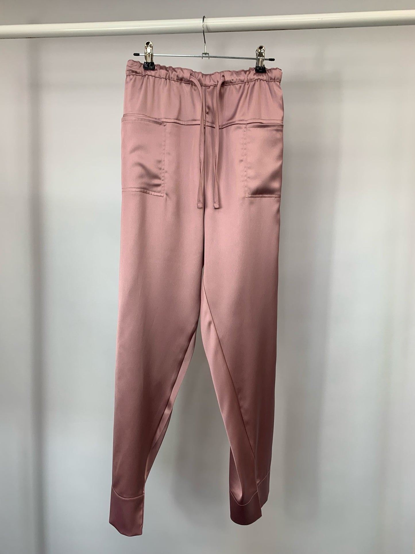 Dusky Pink Satin Trousers