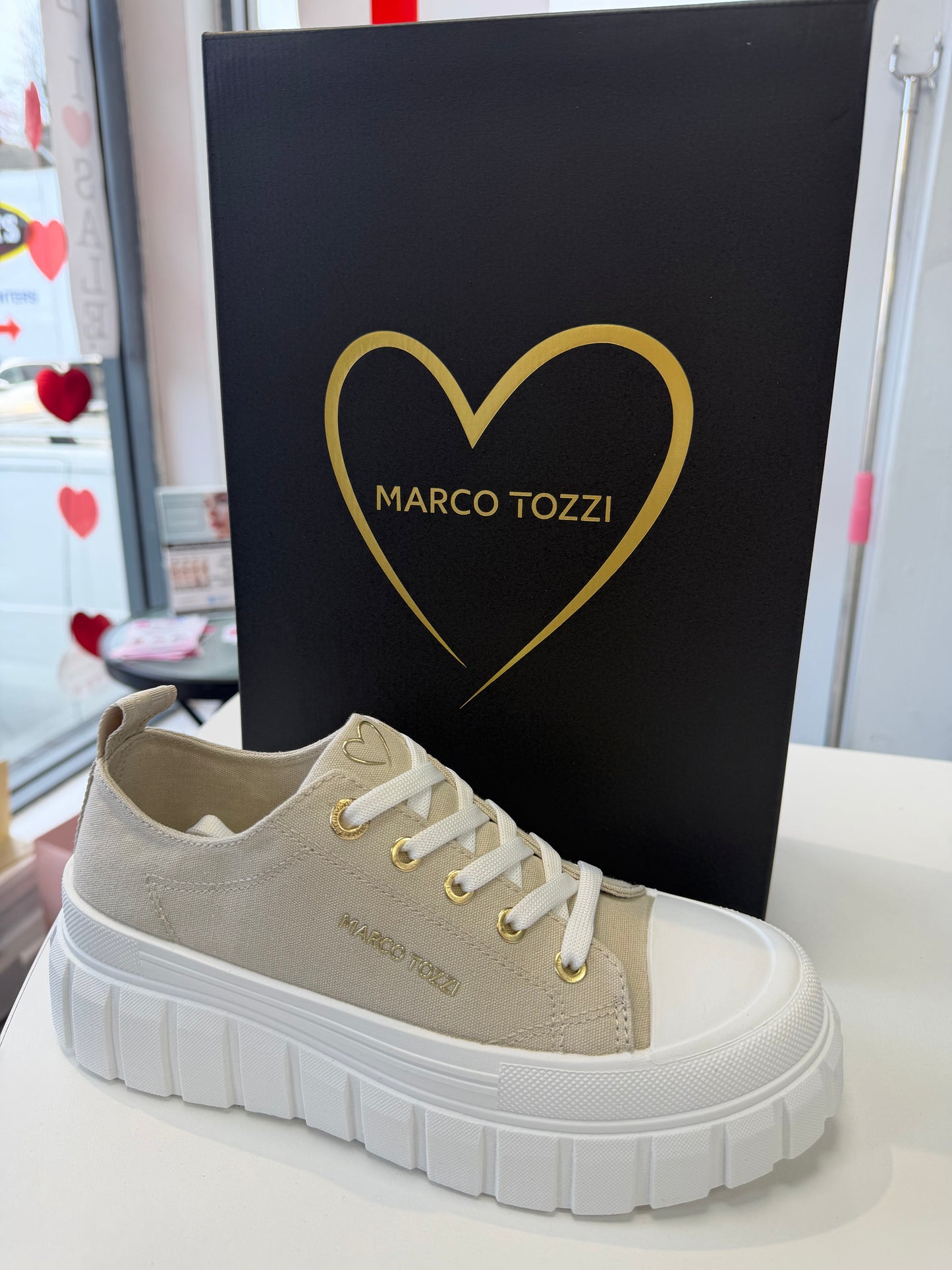 Chunky Beige Trainers by Marco Tozzi
