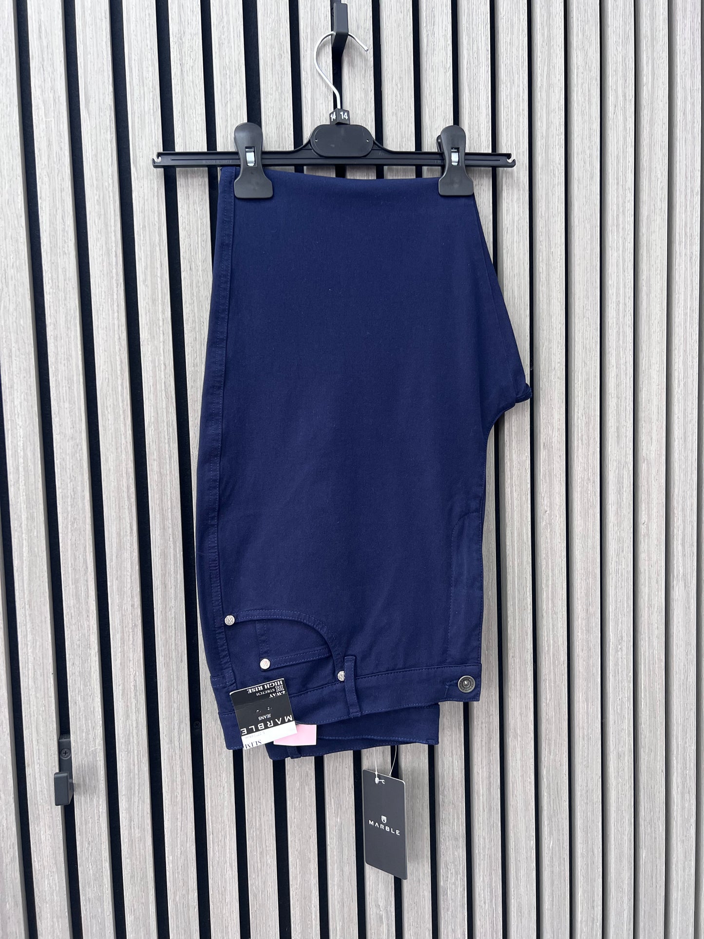 Cobalt Blue & Navy 7/8ths slim Jeans - Marble