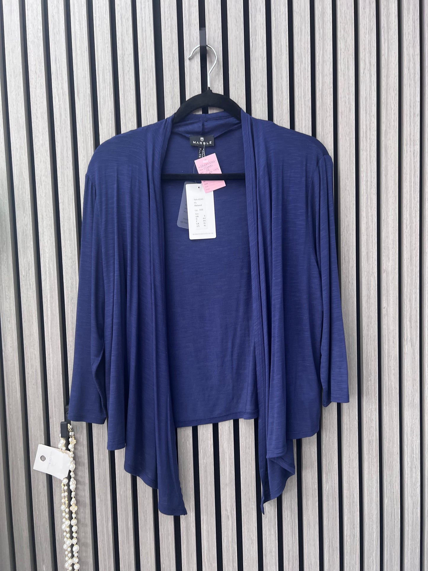 Marble Short Navy Cardi