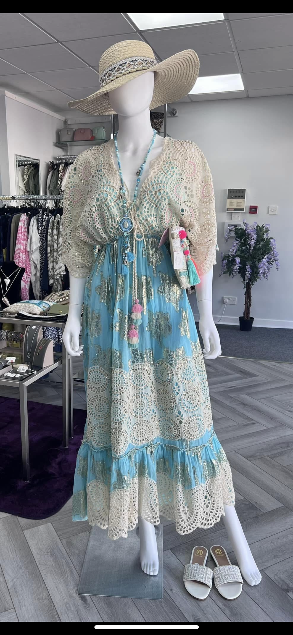 Broderie Anglaise Tassel Dress