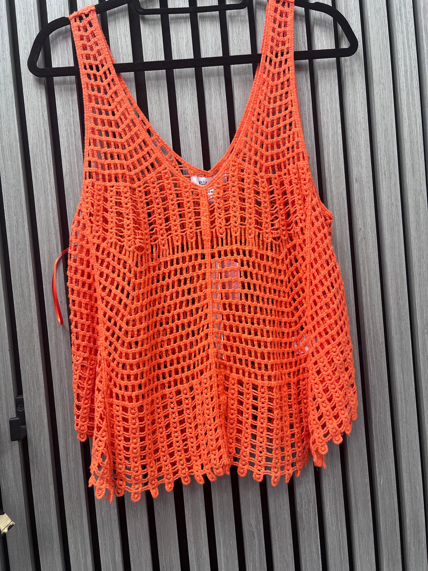 Orange Crochet Vest Top