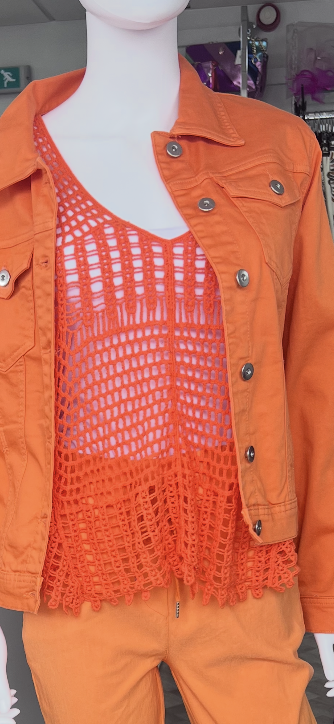 Orange Crochet Vest Top
