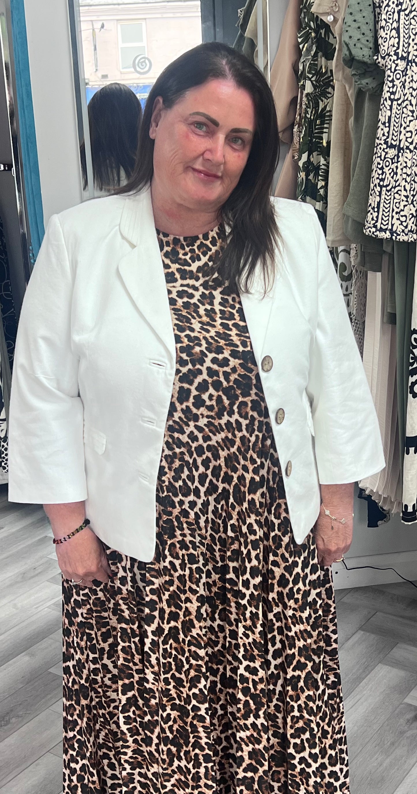 White Linen Alice Collins Blazer