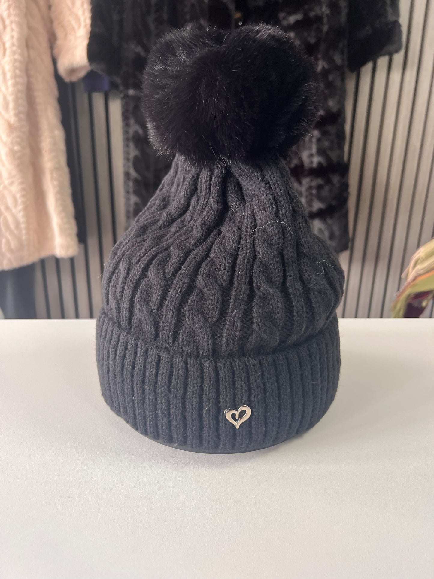 Cable Pom Pom Hat