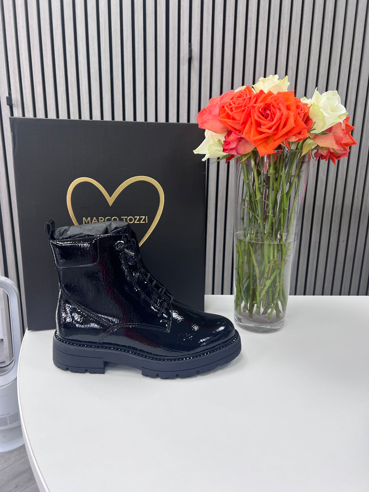 Black Patent Ankle Boots by Marco Tozzi