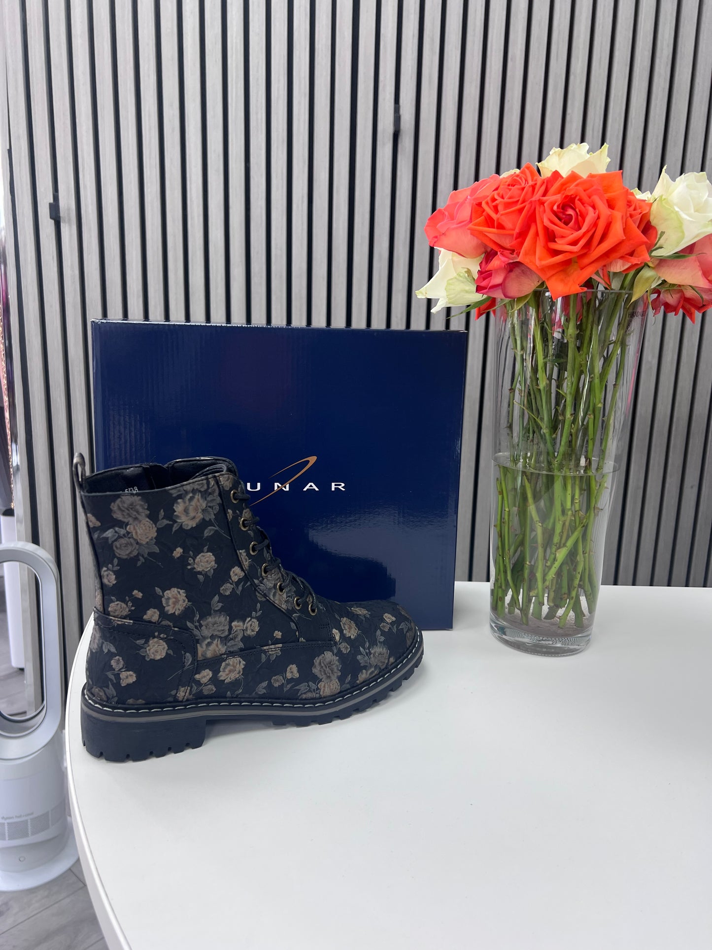 Dazzle Floral black Boot by Lunar