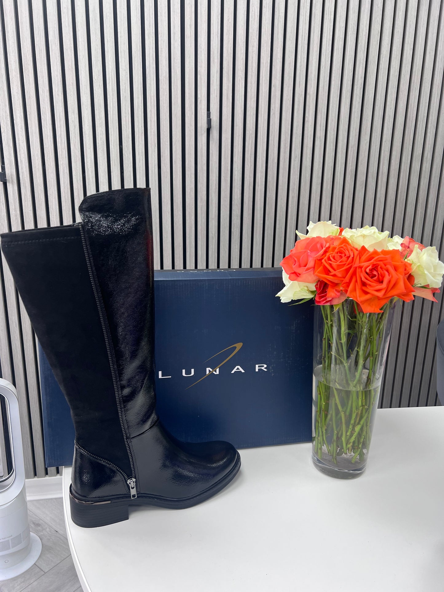 Perkins Long Patent Boot by Lunar