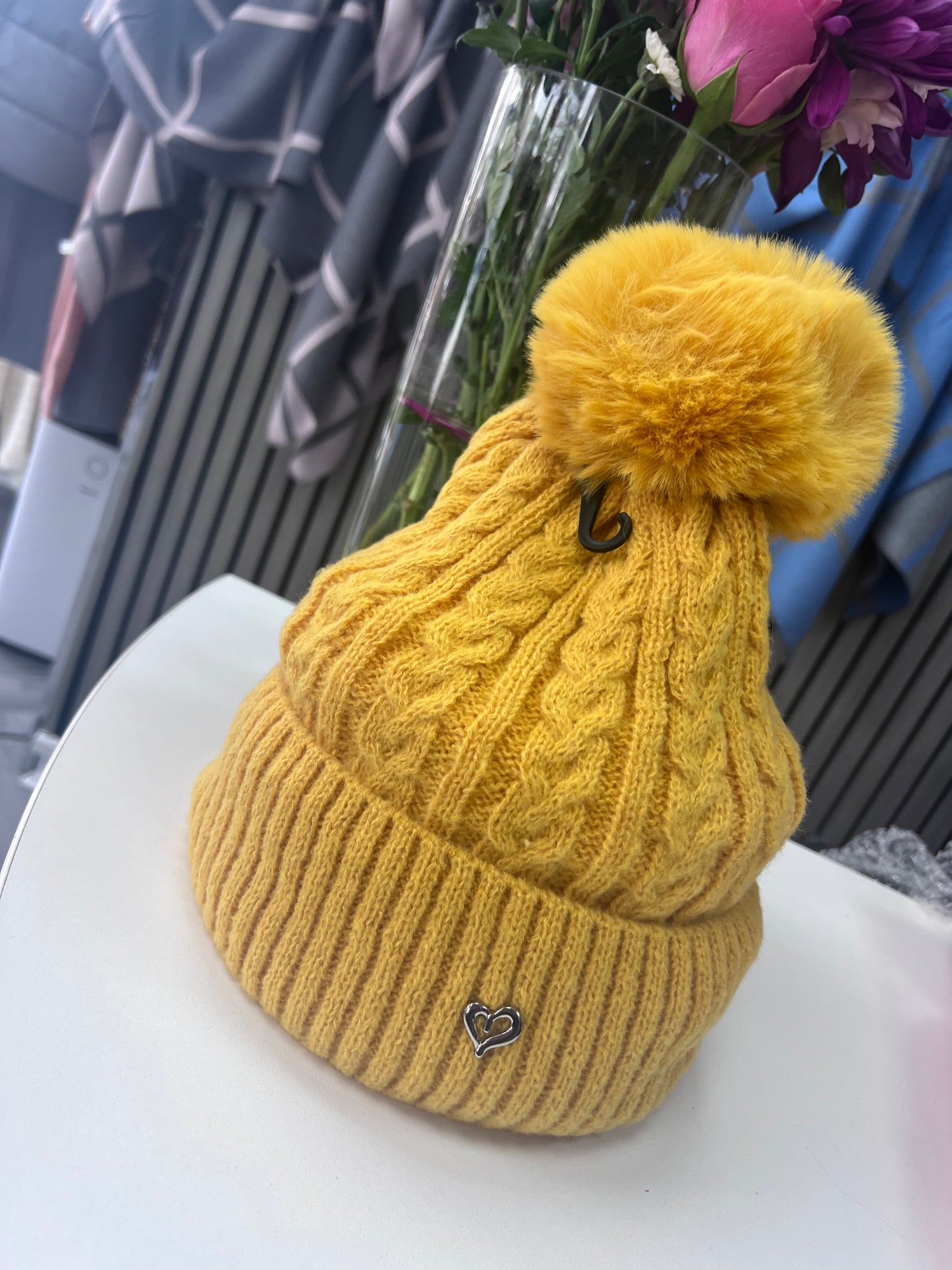 Cable Pom Pom Hat