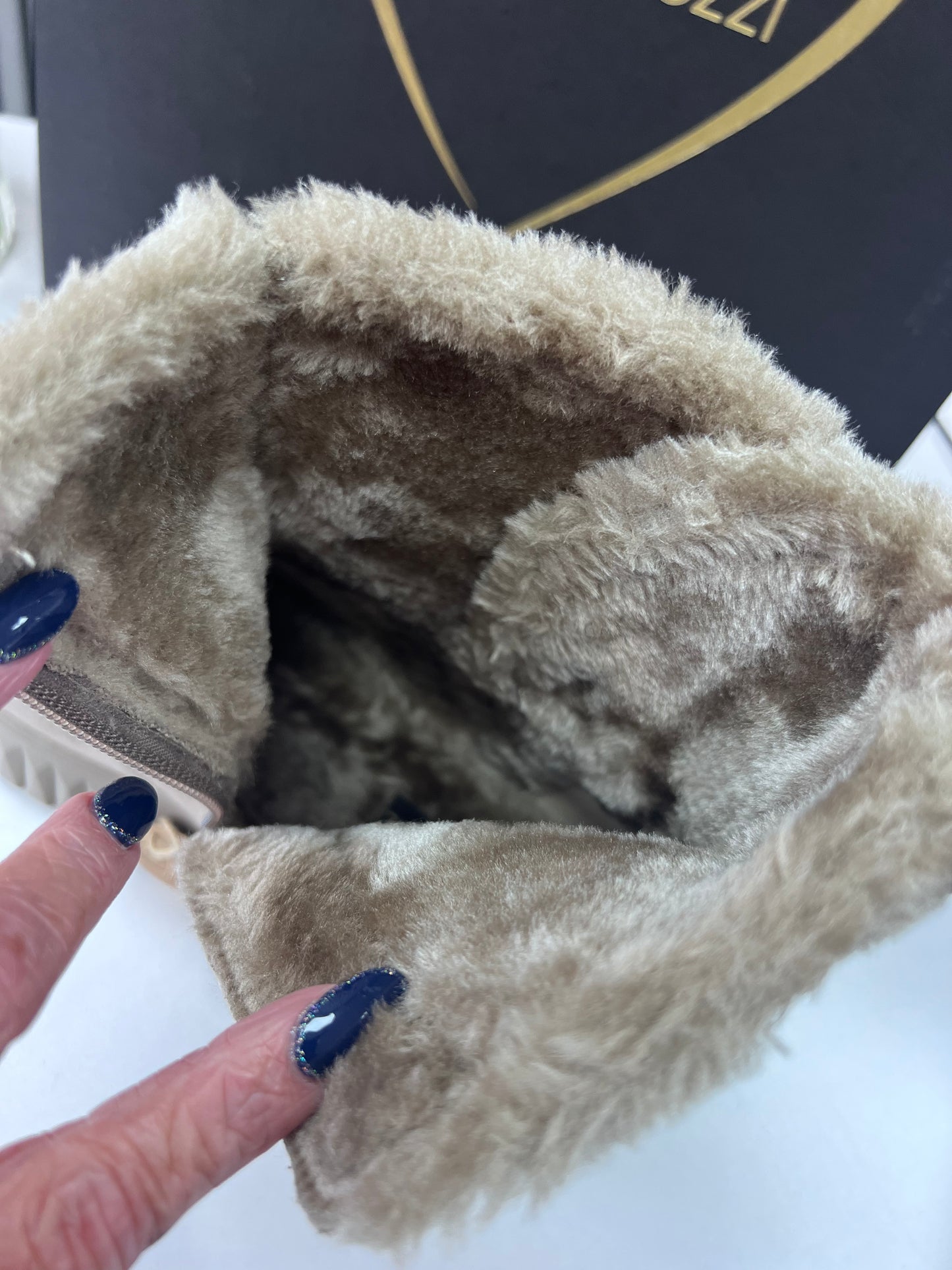 Marco Tozzi Taupe fur lined boots