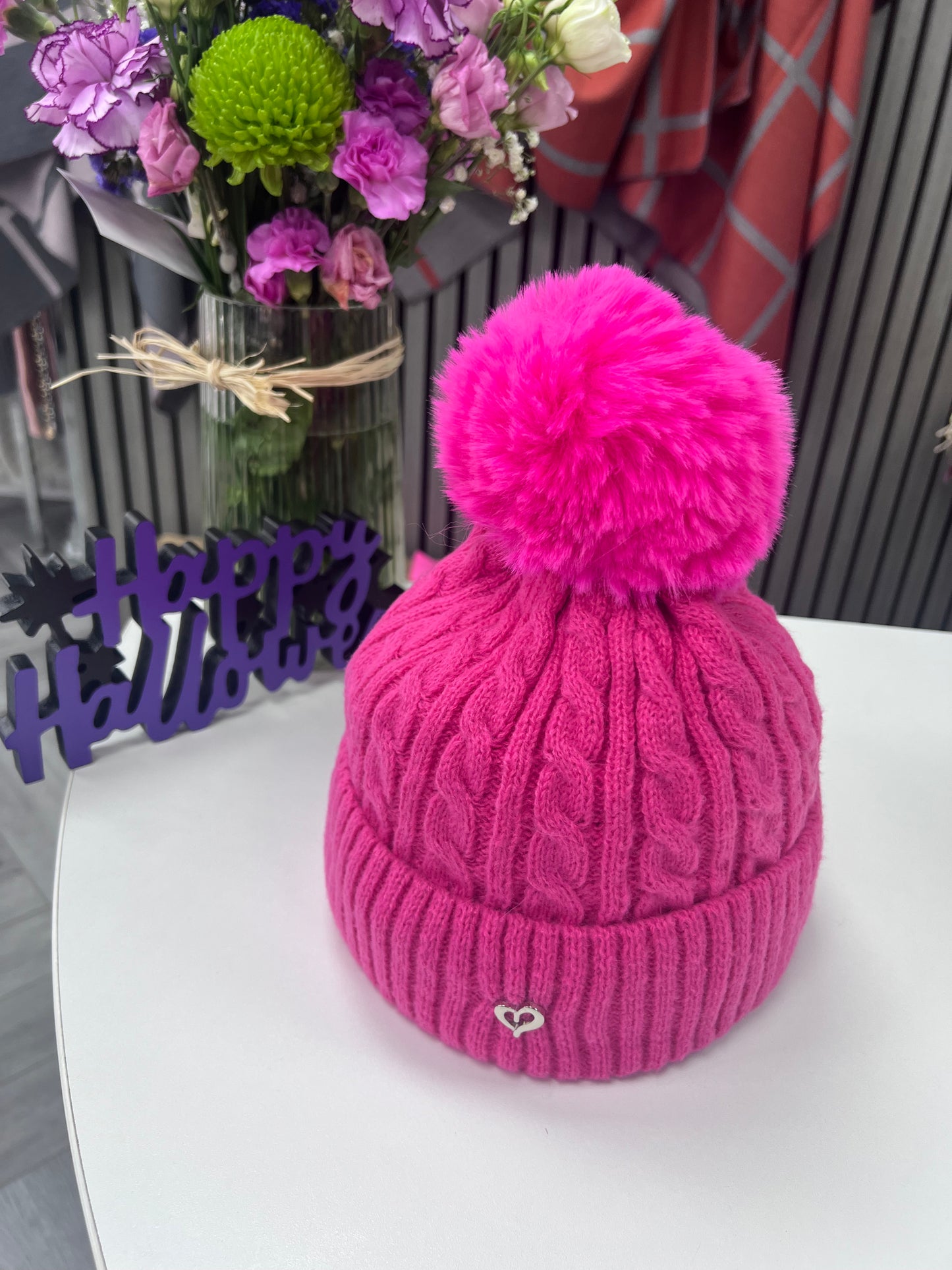 Cable Pom Pom Hat