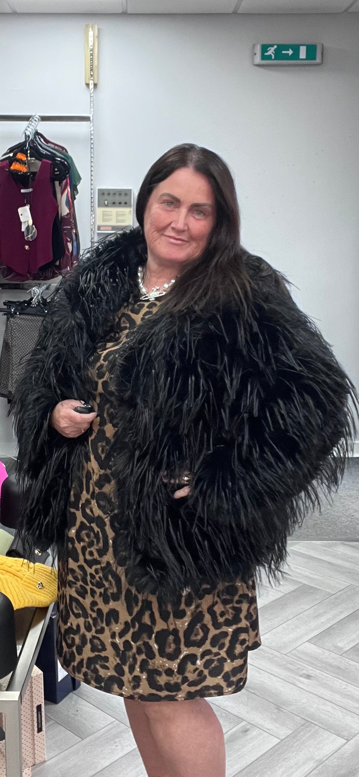 Faux Ostrich Feather Jacket