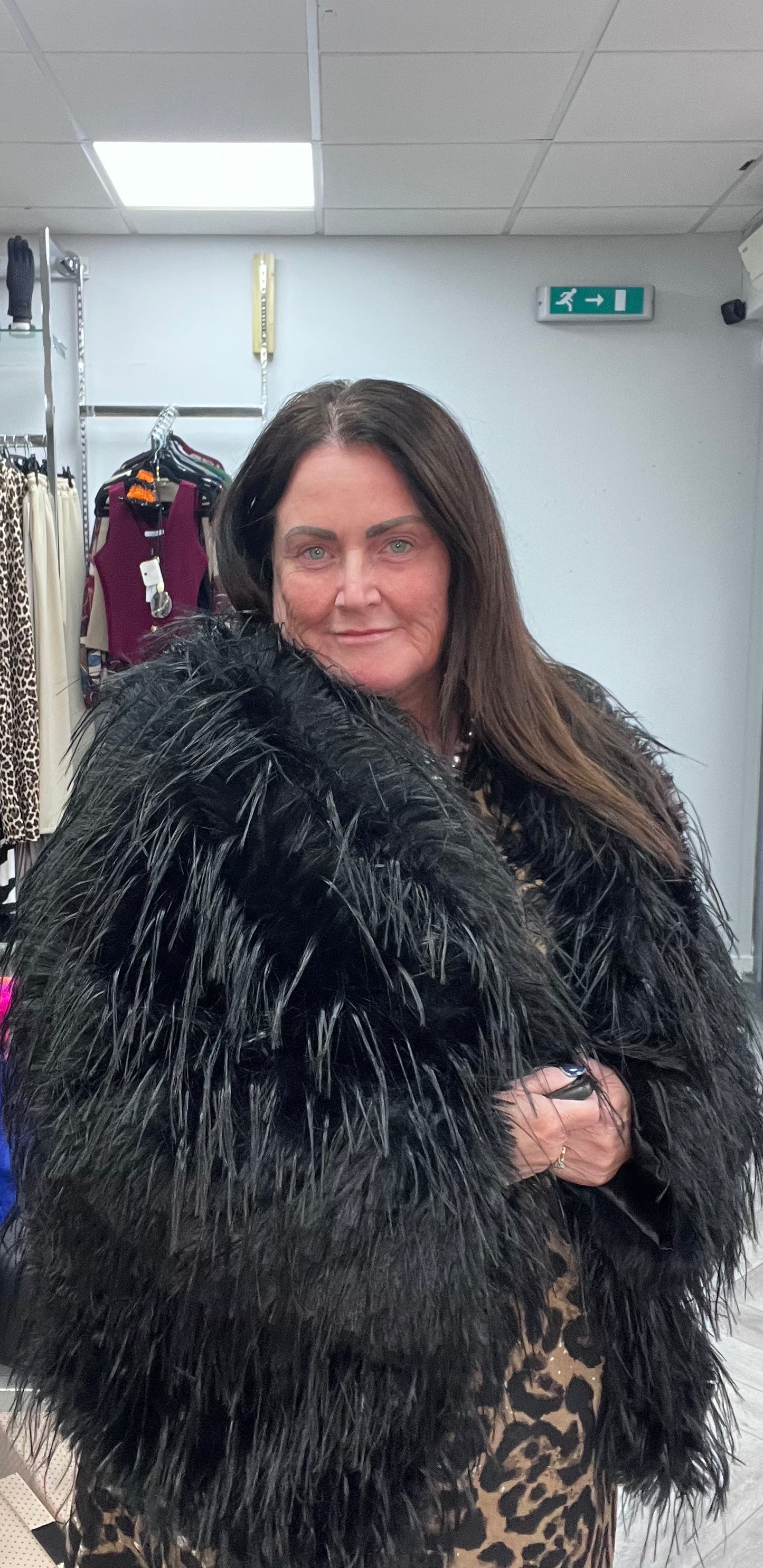 Faux Ostrich Feather Jacket