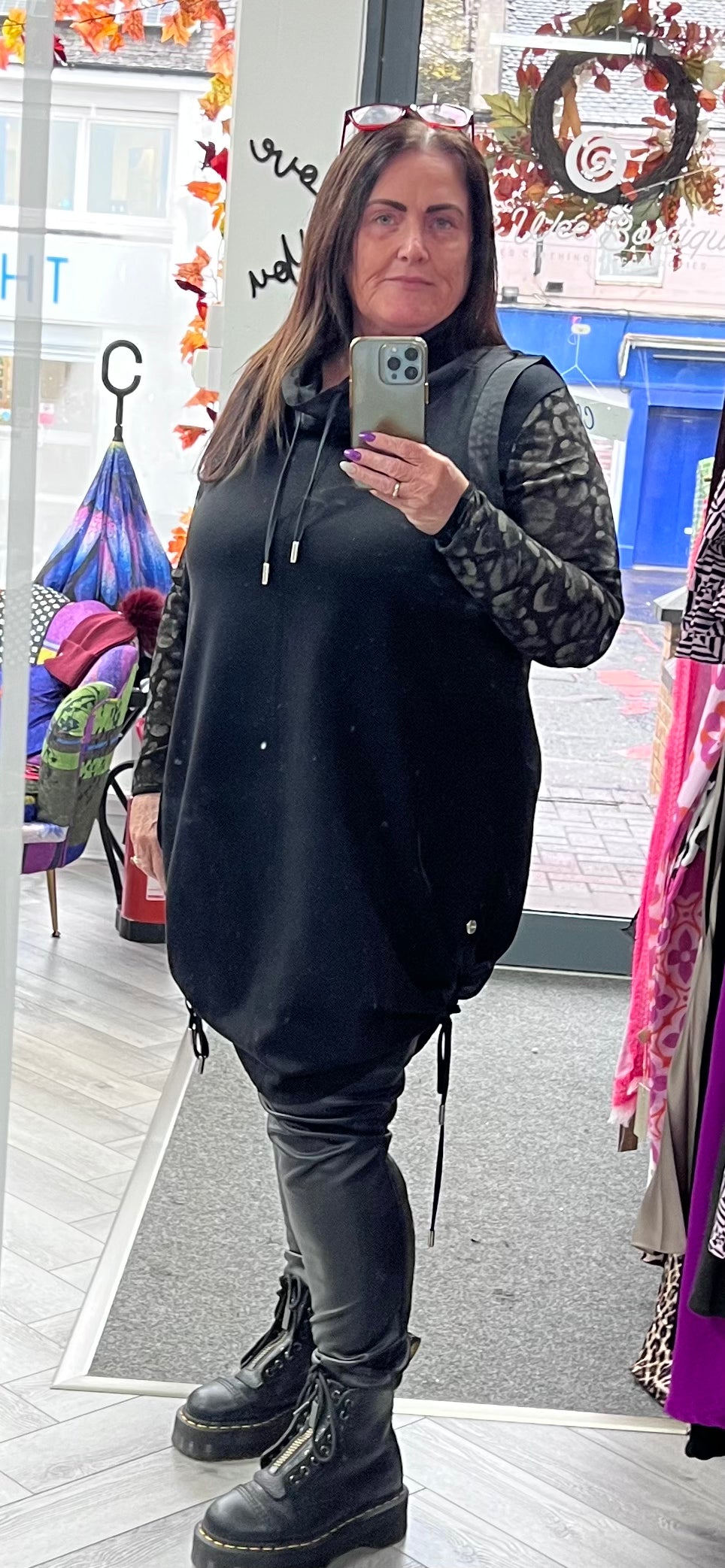 Animal Print mesh sleeve top by Malissa J