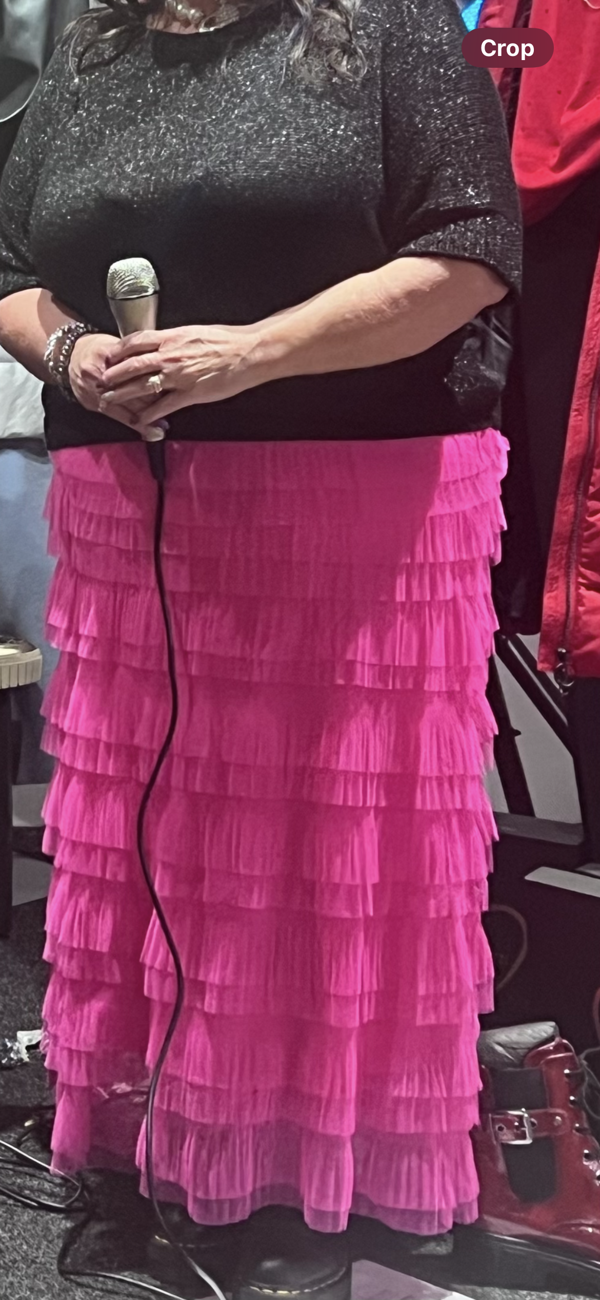 Pink layered Mesh skirt by Malissa J