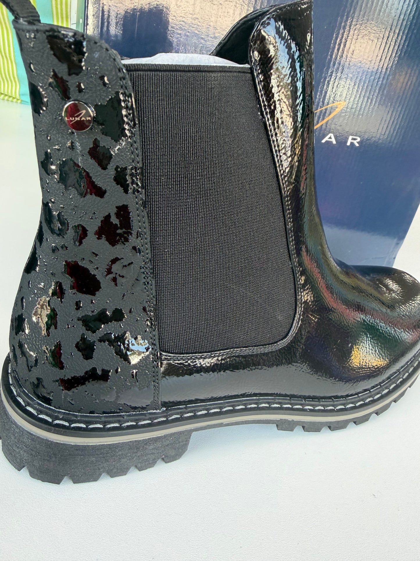 Bessy Ankle patent Boot by Lunar