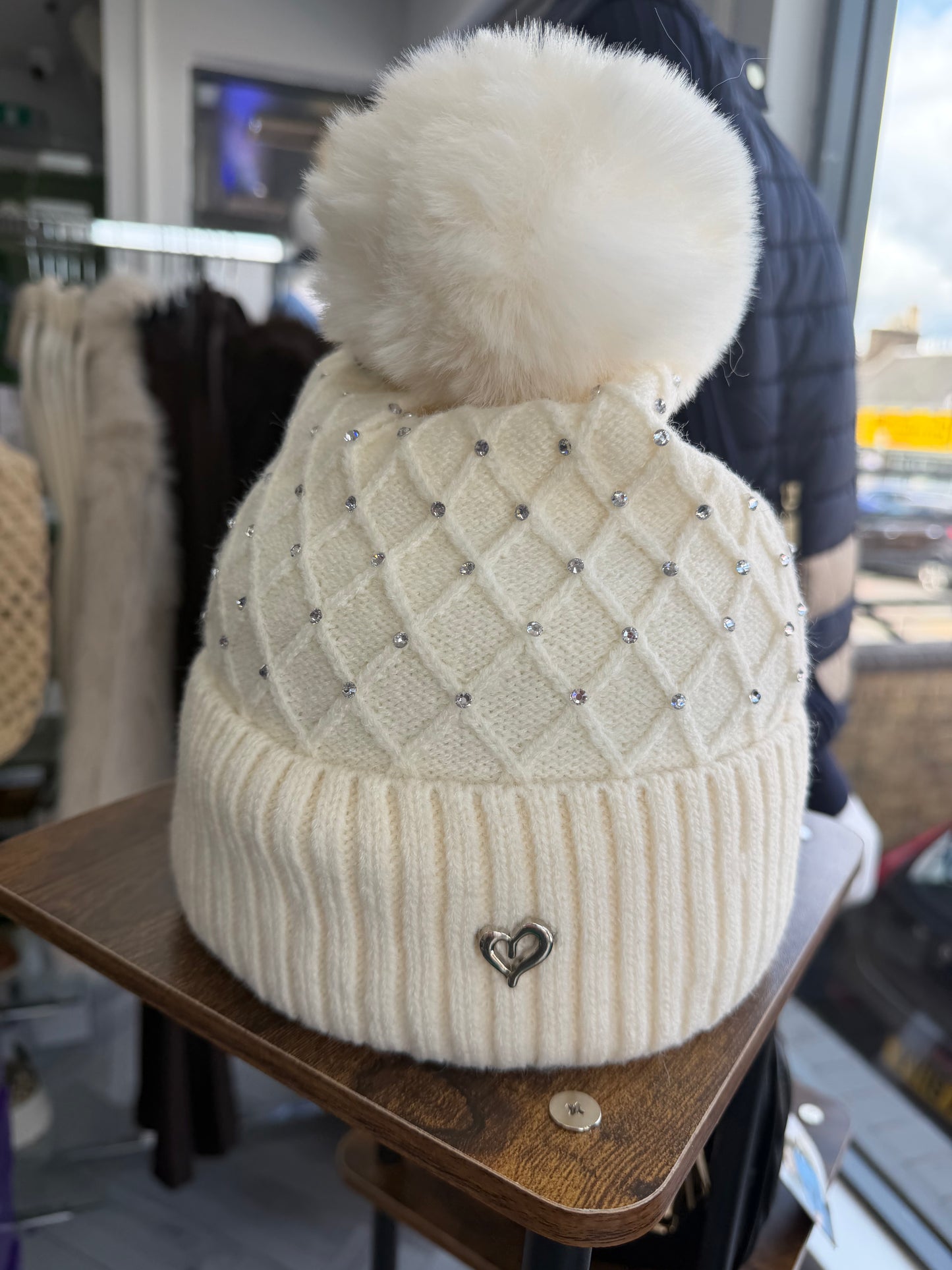 Diamante Pom Hat