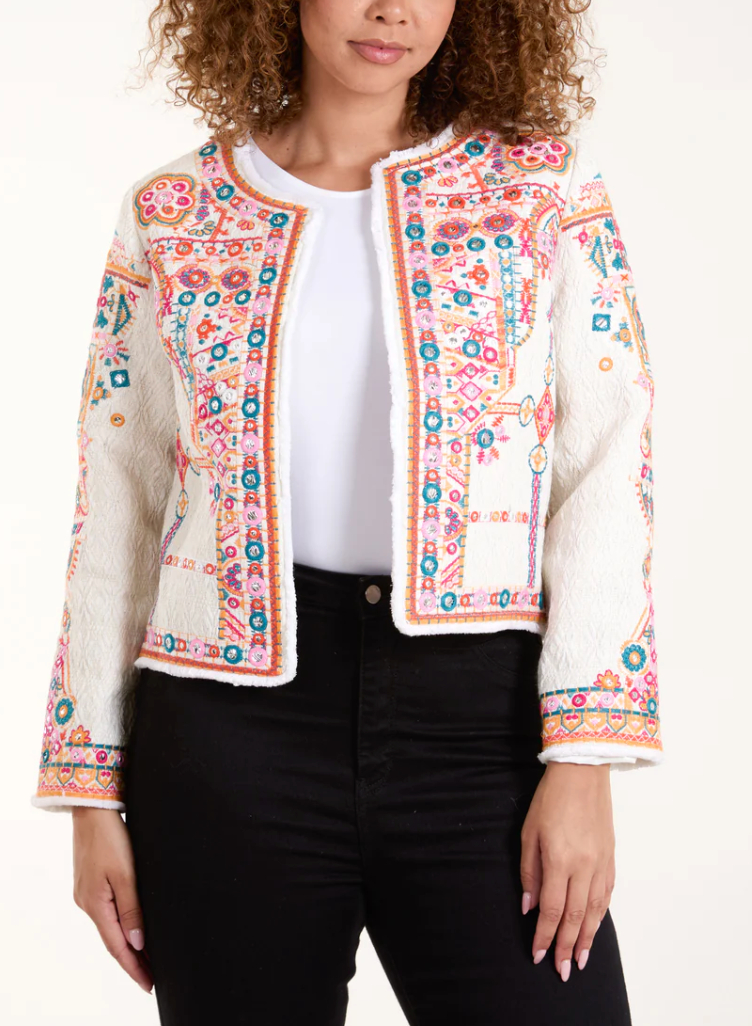 Embroidered Textured Jacket
