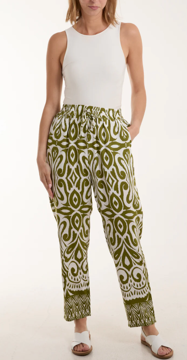Ikat Print Capri Trousers