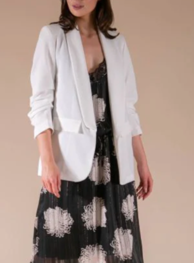 Oversized Ruched Sleeve Blazer