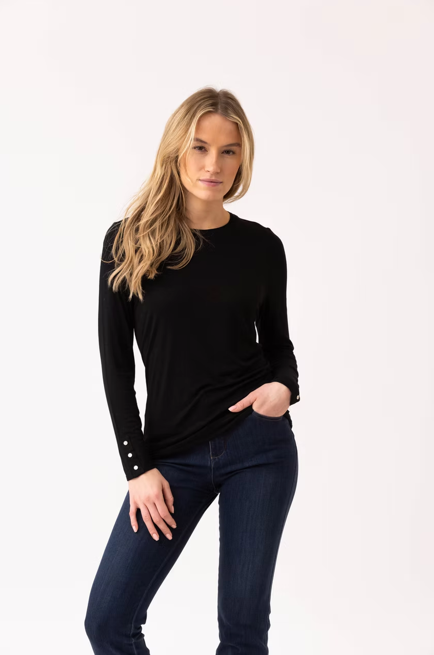3 Button Black top by Marble