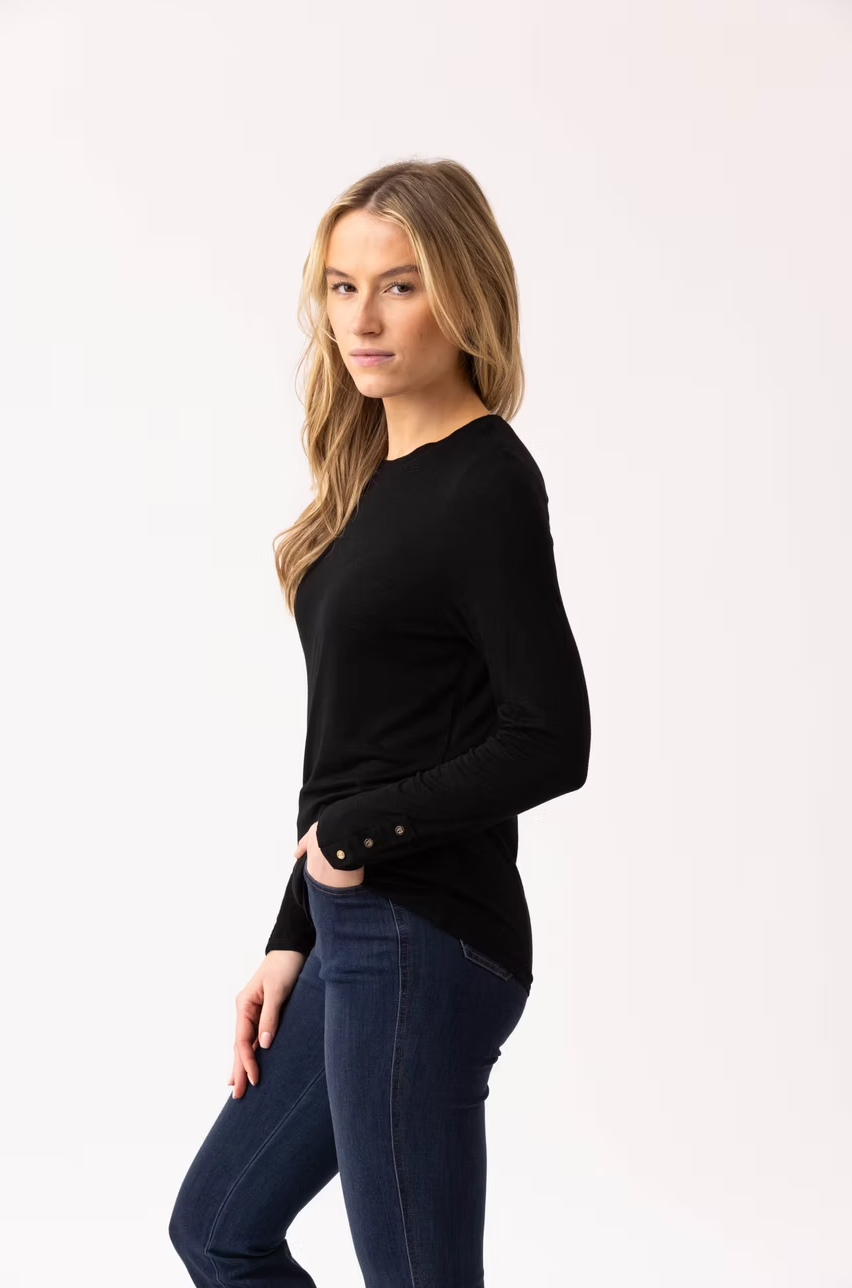 3 Button Black top by Marble