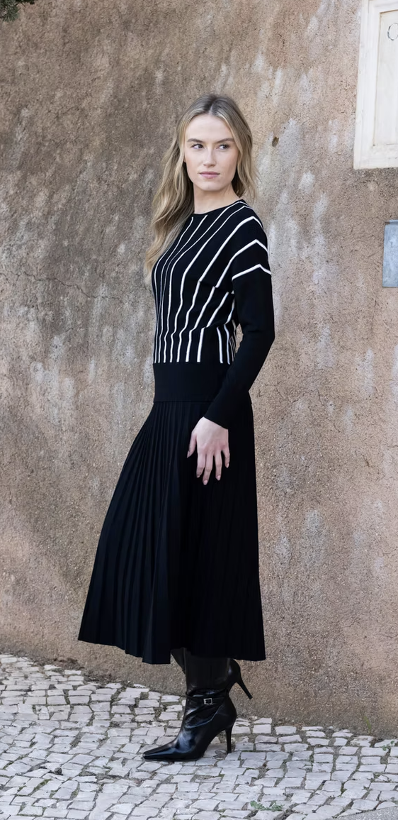 Black/White Striped Sweater by Marble