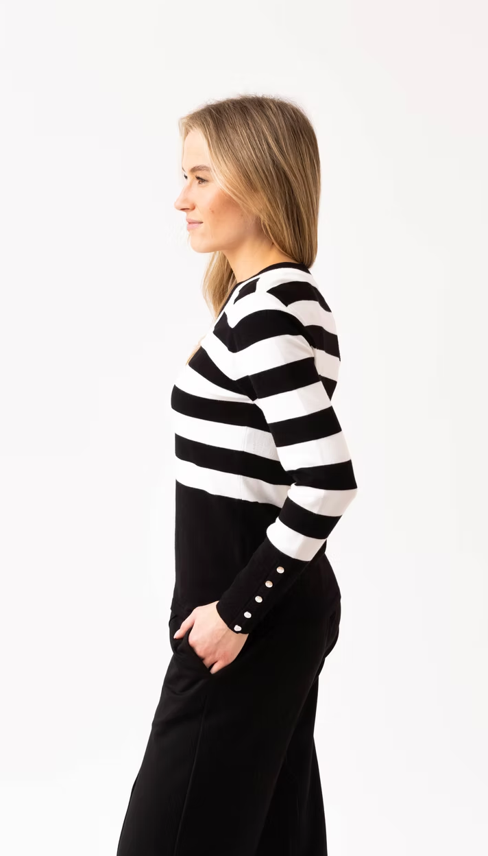 Striped V Neck by Marble