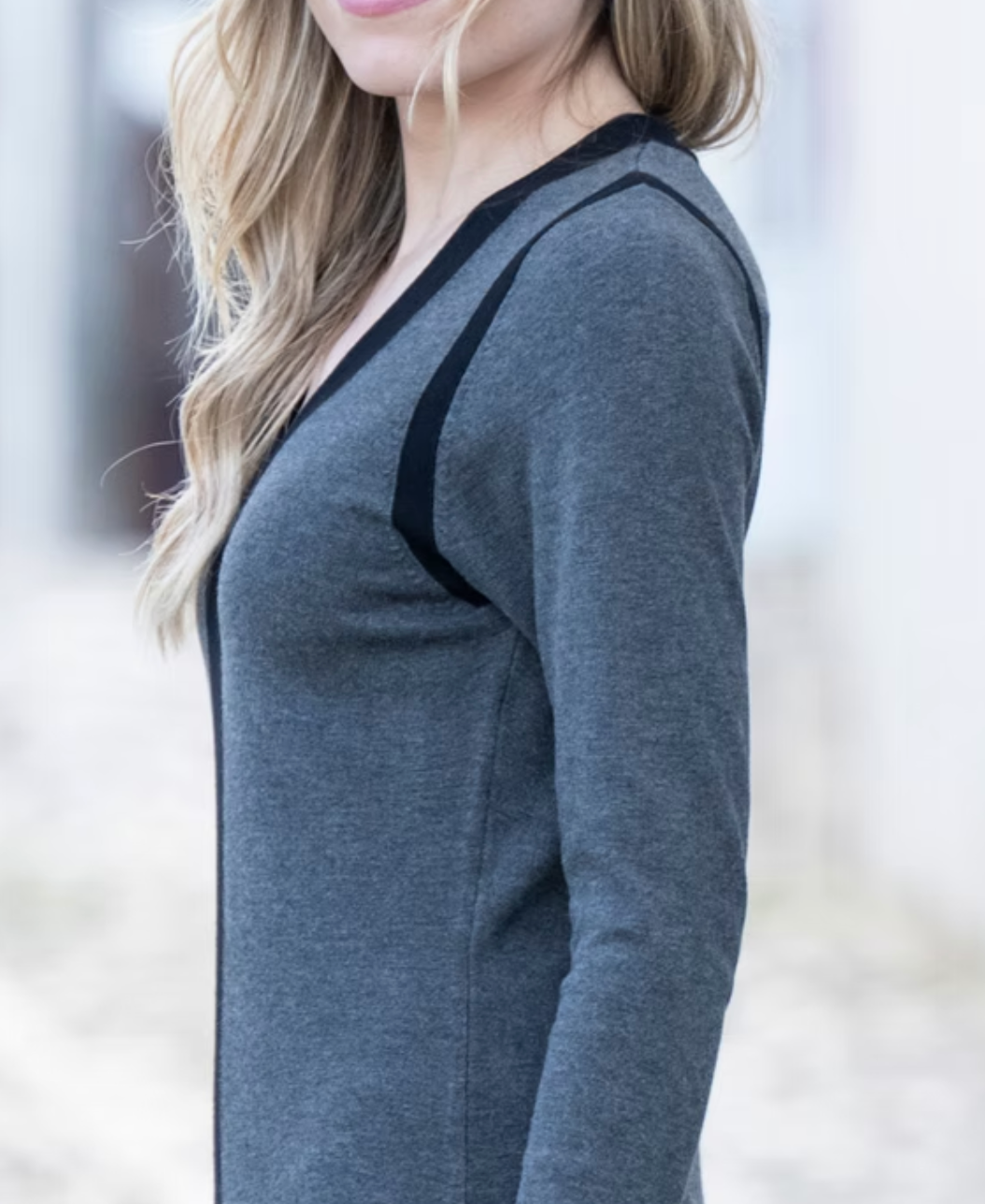 V Neck Strip Dress by Marble