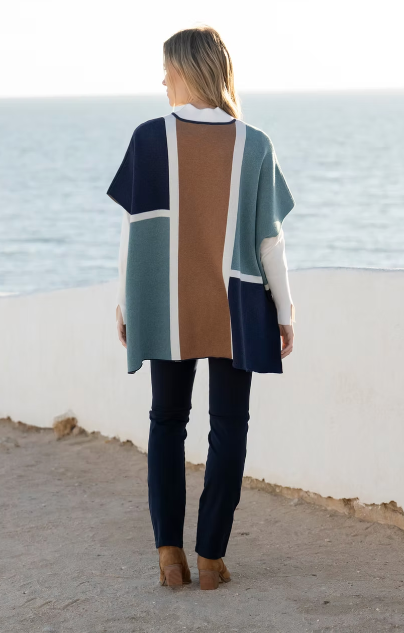 Colour Block Cape by Marble