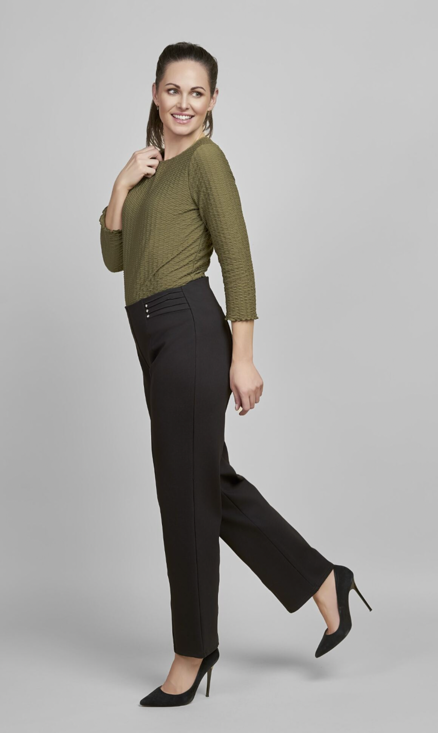 Black Pointe Contour Trousers by Pinns