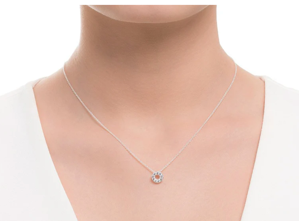 "New Centre of Gravity" - Cubic Zirconia & Sterling Silver Necklace by AnnaBella Moore