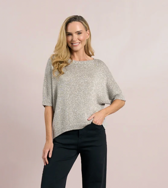 Sparkly Silver/champagne Knit by D.E.C.K