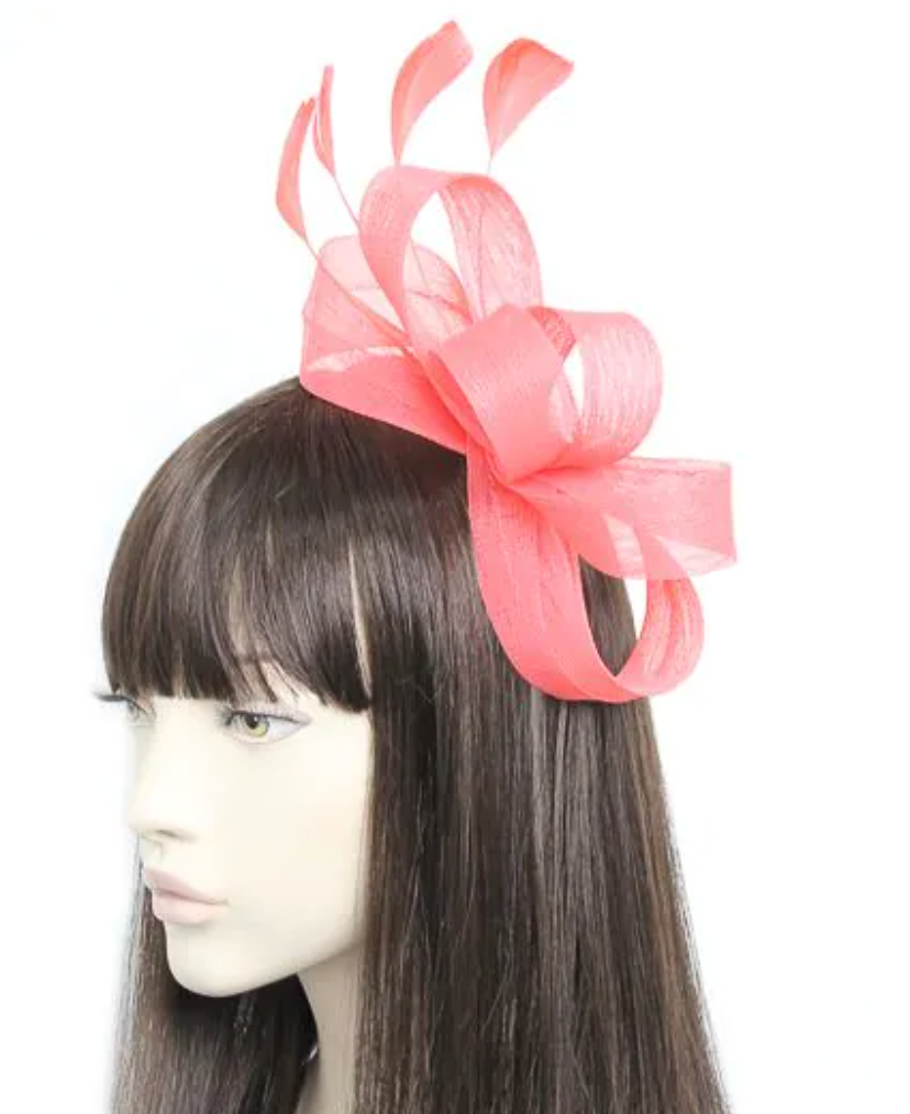 Ivy Fascinator in Coral