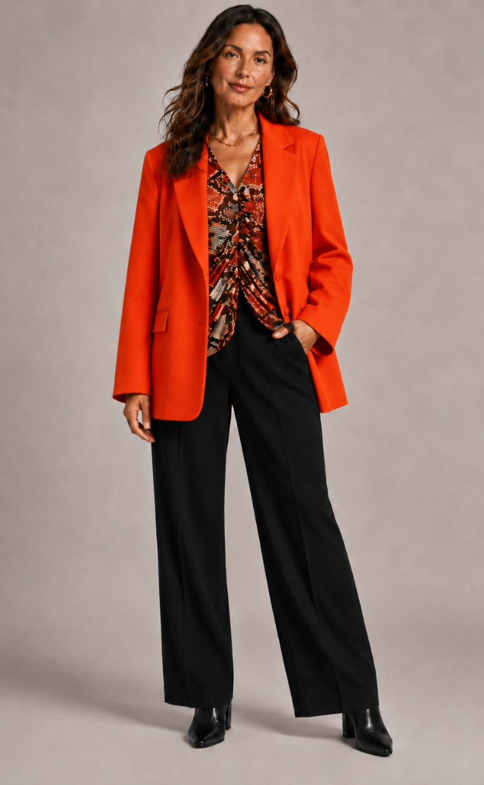Orange Snake Print top by Malissa J