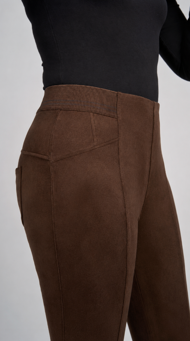 Stacie Suede Effect slim trouser by Pinns
