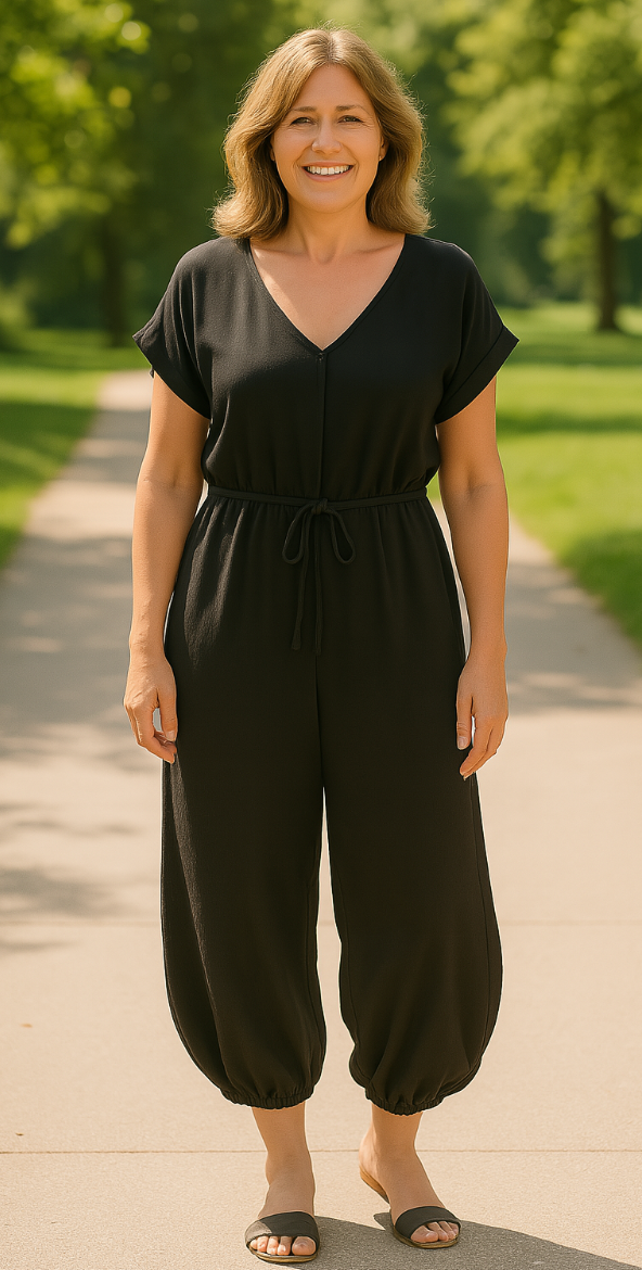 Loose Fit Belted Jumpsuit