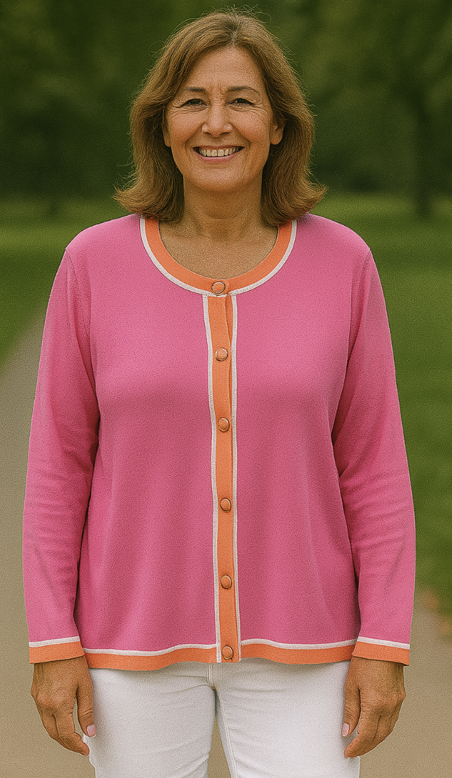 Orange & Pink Cardigan by Marble