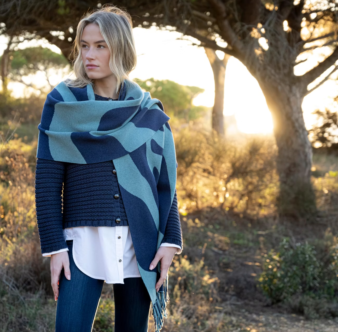 Colour Block Scarf/Shrug