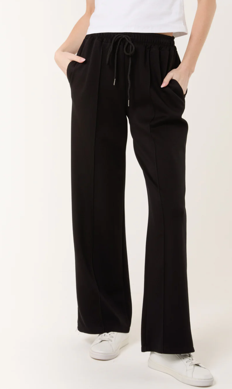 Drawstring Crease-Front Sweat Trousers
