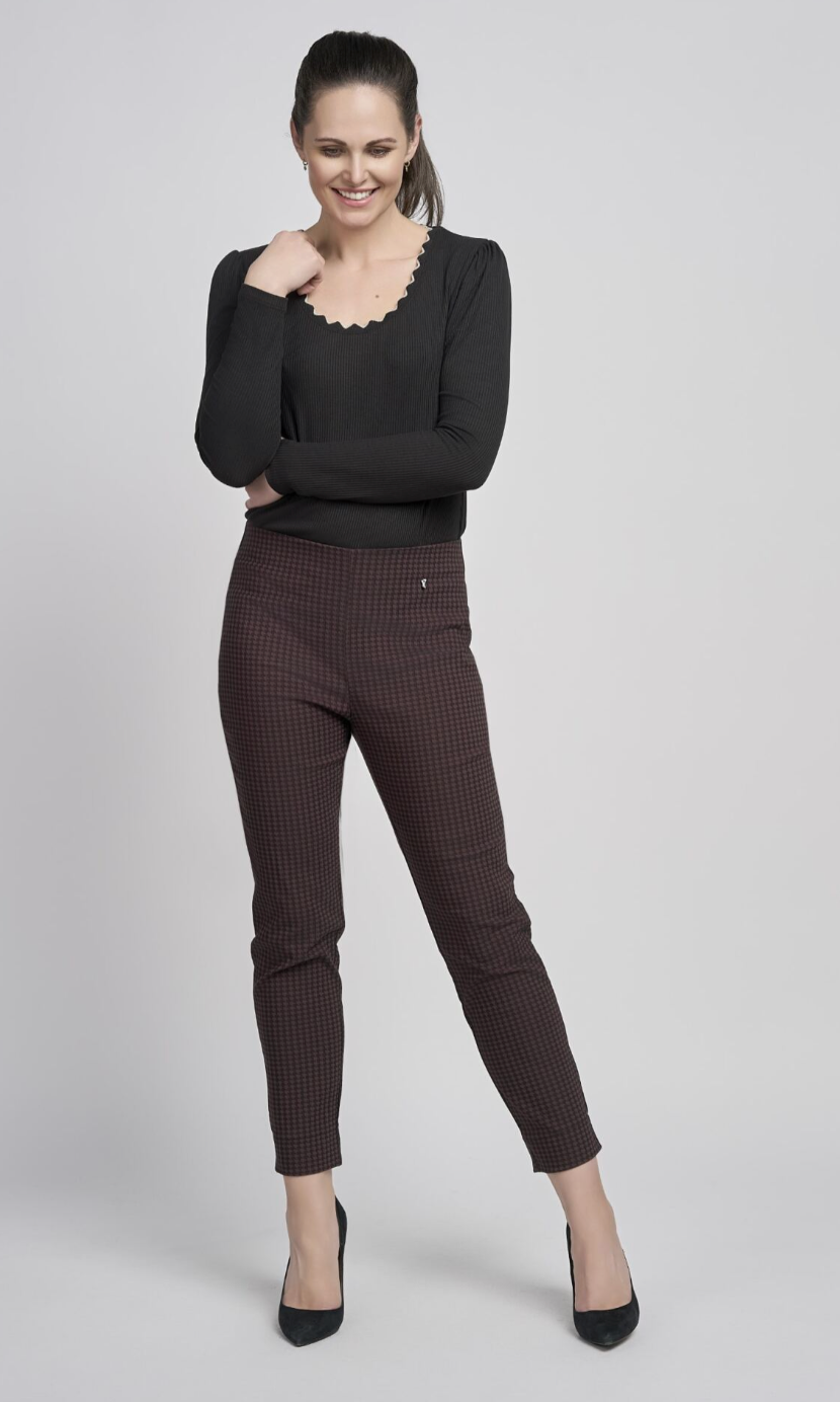 Brown and Wine dogtooth Ankle Grazers by Pinns