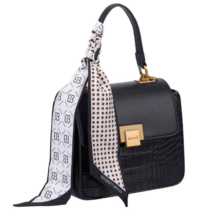 Bessie Croc Crossbody Bag - Coffee