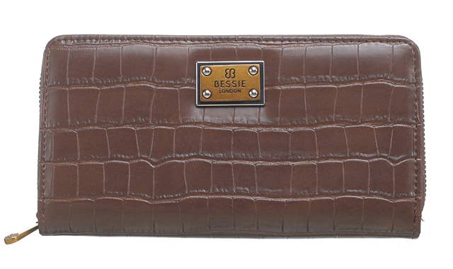 Bessie Vintage Croc Purse - Black
