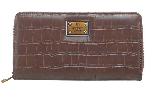 Bessie Vintage Croc Purse - Coffee