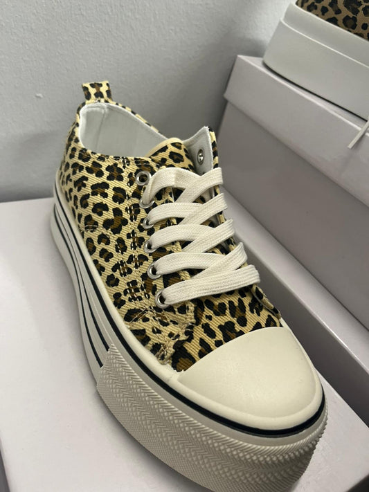 Leopard Print Platform Trainers