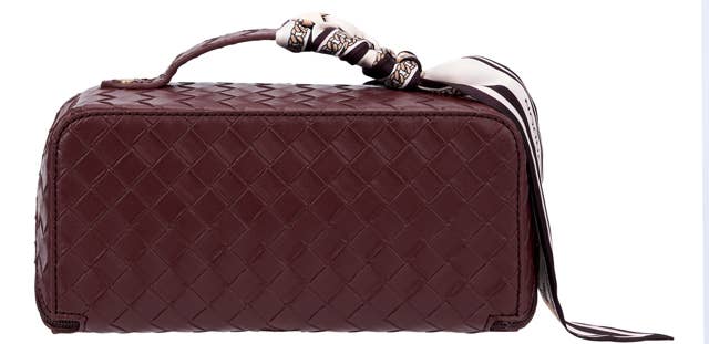 Bessie Diamond Lattice Cosmetic Bag - Black