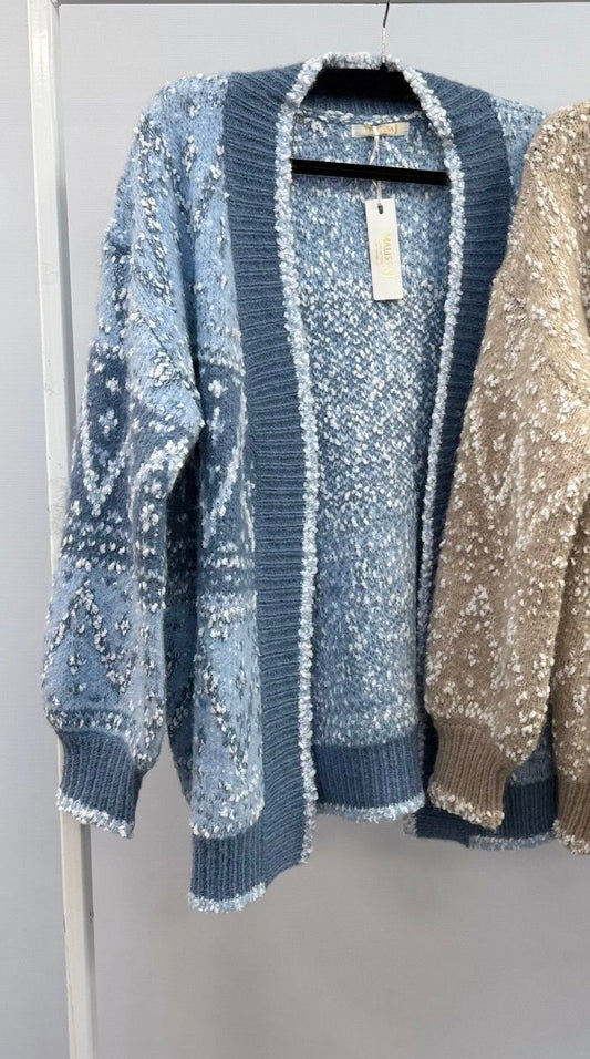 Blue Chunky Cardi by Malissa J