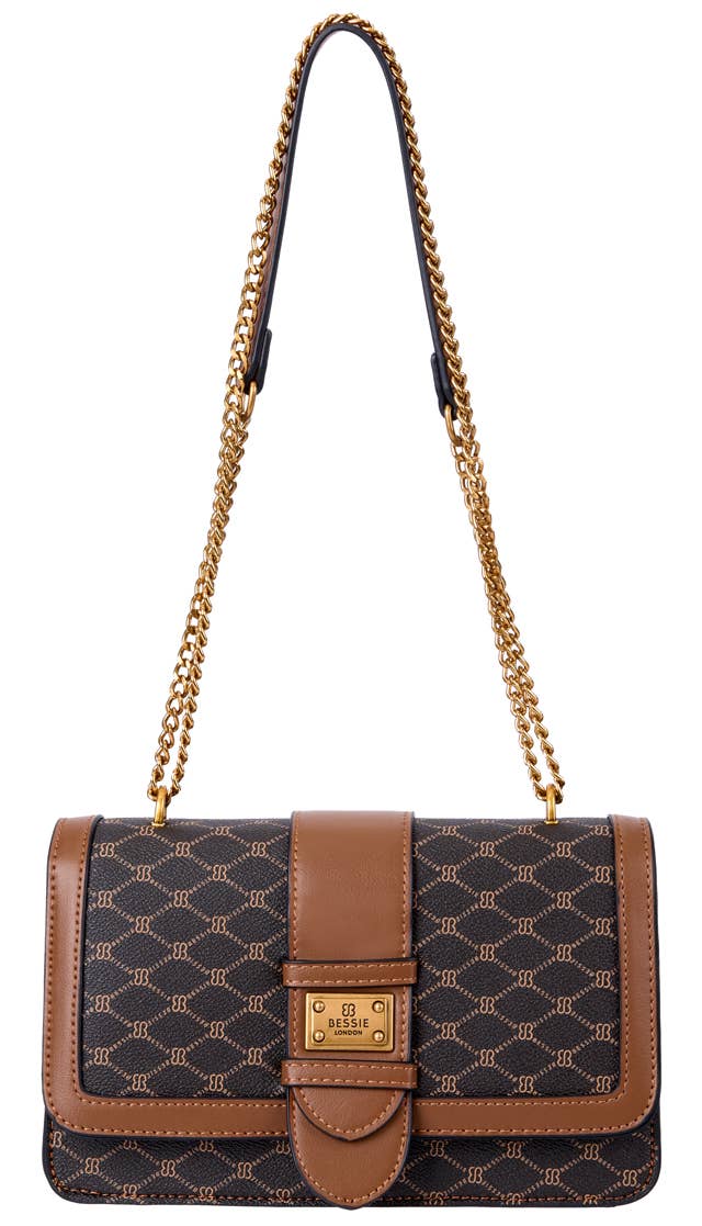 Bessie Logo Flap Over Bag  - Khaki