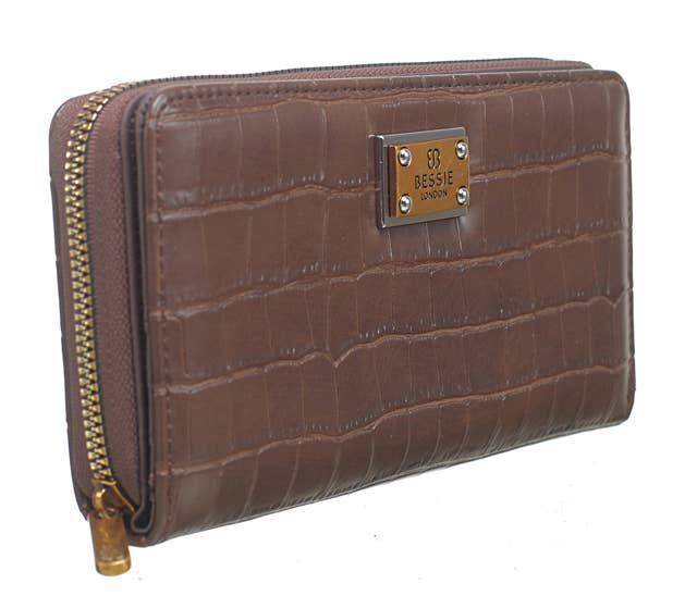 Bessie Vintage Croc Purse - Wine